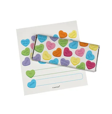 12ct To From Valentine's Day Candy Party Favors Hershey's Chocolate Bars by Just Candy (12 Pack) - Conversation Hearts - Assorted pre