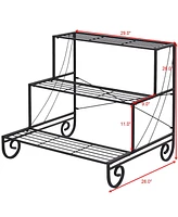 3 Tier Outdoor Metal Plant Stand Flower Planter Garden Display