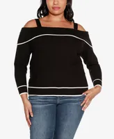 Belldini Black Label Plus Off-The-Shoulder Sweater