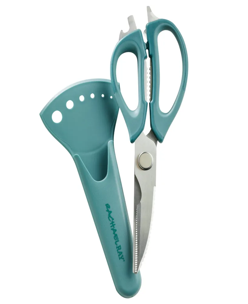 Rachael Ray Professional Multi Shear Kitchen Scissors with Herb Stripper and Sheath Set, 2 Piece