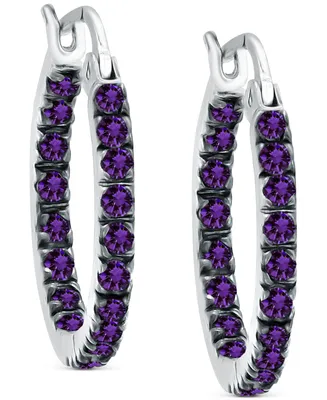 Giani Bernini Cubic Zirconia In & Out Small Hoop Earrings in Sterling Silver, 0.625", Created for Macy's