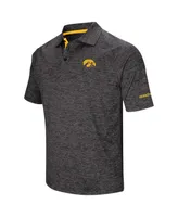 Men's Colosseum Black Iowa Hawkeyes Big and Tall Down Swing Polo Shirt