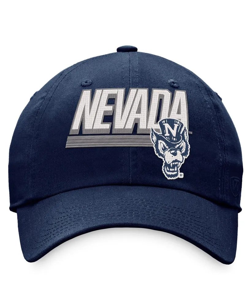 Men's Top of the World Navy Nevada Wolf Pack Slice Adjustable Hat