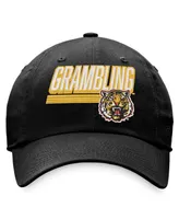 Men's Top of the World Black Grambling Tigers Slice Adjustable Hat