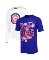 Big Boys Stitches Royal, White Chicago Cubs Combo T-shirt Set