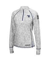 Women's Colosseum White West Virginia Mountaineers Oht Military-Inspired Appreciation Officer Arctic Camo 1/4-Zip Jacket