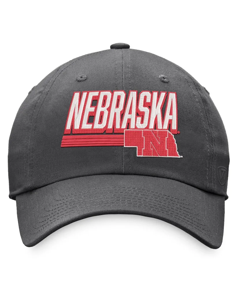 Men's Top of the World Charcoal Nebraska Huskers Slice Adjustable Hat