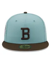 Men's New Era Light Blue and Brown Boston Braves Cooperstown Collection 1914 World Series Beach Kiss 59FIFTY Fitted Hat