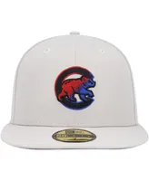 Men's New Era Khaki Chicago Cubs Stone Dim Undervisor 59Fifty Fitted Hat