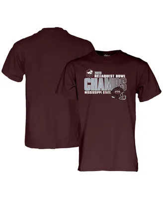 Men's Blue 84 Maroon Mississippi State Bulldogs 2023 ReliaQuest Bowl Champions T-shirt