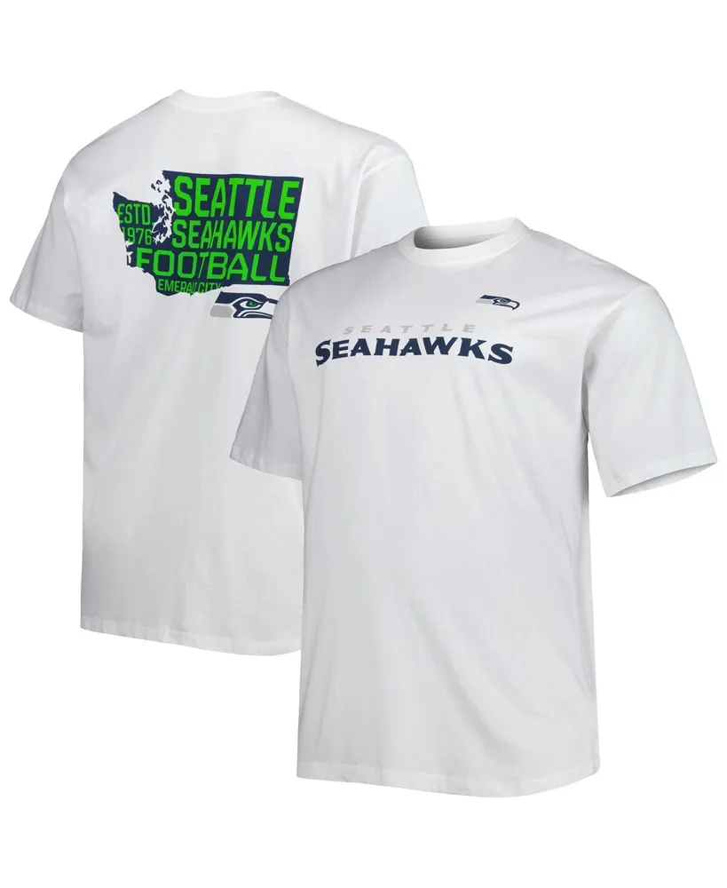 Men's Fanatics White Seattle Seahawks Big and Tall Hometown Collection Hot Shot T-shirt