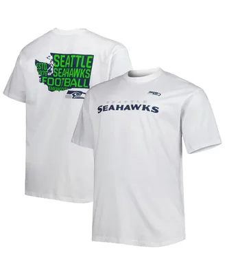 Men's Fanatics White Seattle Seahawks Big and Tall Hometown Collection Hot Shot T-shirt