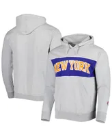 Men's Fanatics Heather Gray New York Knicks Wordmark French Terry Pullover Hoodie