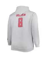 Men's Alexander Ovechkin Heather Gray Washington Capitals Big and Tall Player Lace-Up Pullover Hoodie