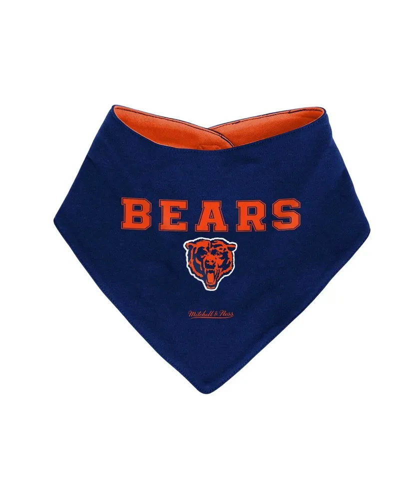 Newborn and Infant Boys Girls Mitchell & Ness Navy, Orange Chicago Bears Throwback Bodysuit Bib Booties Set
