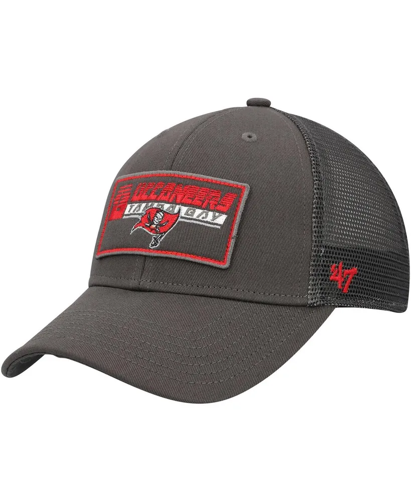 Big Boys '47 Brand Pewter Tampa Bay Buccaneers Levee Mvp Trucker Adjustable Hat