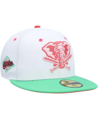 Men's New Era White, Green Oakland Athletics Alternate Logo Watermelon Lolli 59Fifty Fitted Hat