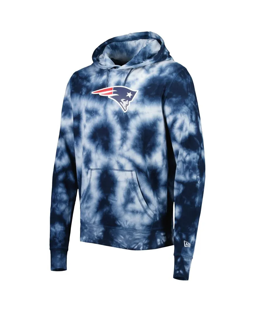 Men's New Era Navy England Patriots Team Tie-Dye Pullover Hoodie