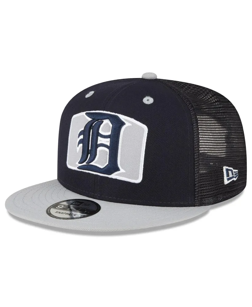 Men's New Era Navy, Gray Detroit Tigers Logo Zoom Trucker 9FIFTY Snapback Hat