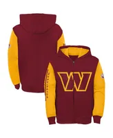 Big Boys Burgundy, Gold Washington Commanders Poster Board Full-Zip Hoodie