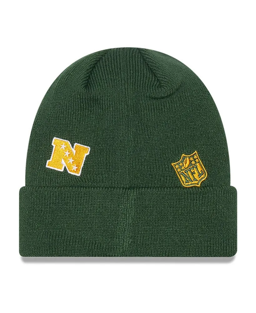 Big Boys New Era Green Green Bay Packers Identity Cuffed Knit Hat