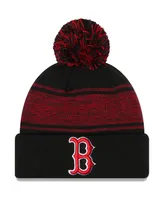 Men's New Era Black Boston Red Sox Chilled Cuffed Knit Hat with Pom