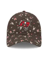 Women's New Era Pewter Tampa Bay Buccaneers Floral 9TWENTY Adjustable Hat