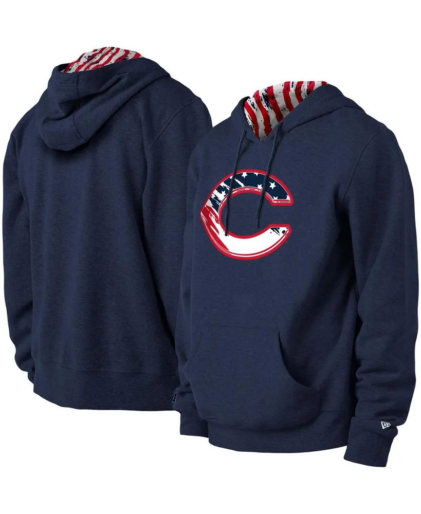 Men's New Era Navy Cincinnati Reds 4th of July Stars & Stripes Pullover Hoodie