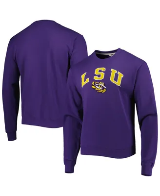 Men's League Collegiate Wear Purple Lsu Tigers 1965 Arch Essential Fleece Pullover Sweatshirt