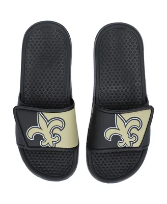 Youth Boys and Girls Foco New Orleans Saints Colorblock Big Logo Legacy Slide Sandals