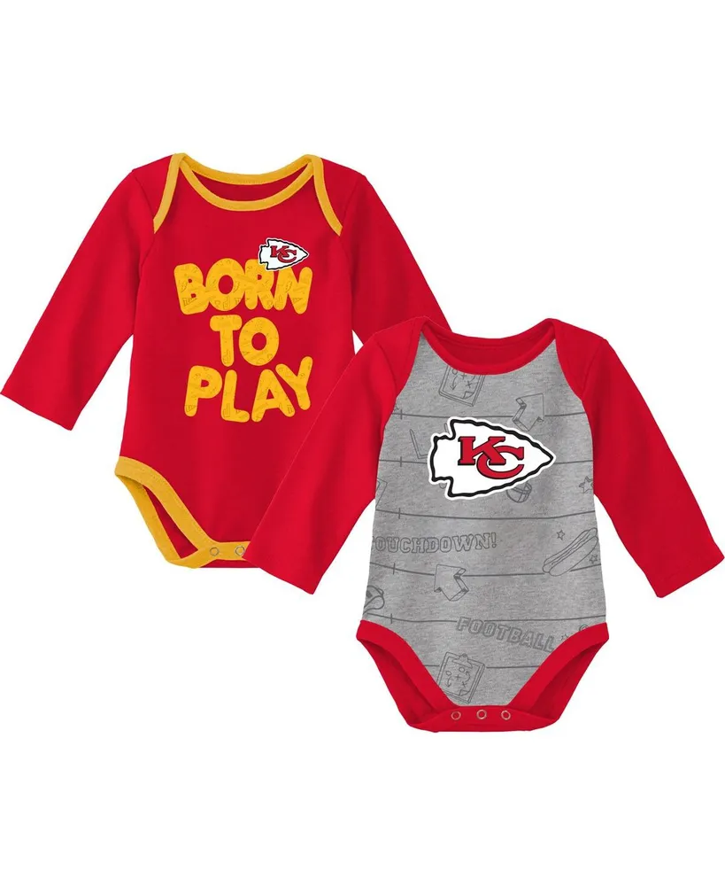 Outerstuff Newborn and Infant Boys Girls Red, Yellow Kansas City Chiefs Too  Much Love Two-Piece Bodysuit Set