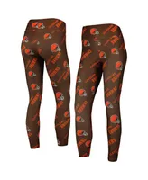 Women's Concepts Sport Brown Cleveland Browns Breakthrough Allover Print Leggings