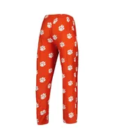 Men's Concepts Sport Orange Clemson Tigers Logo Flagship Allover Print Pants