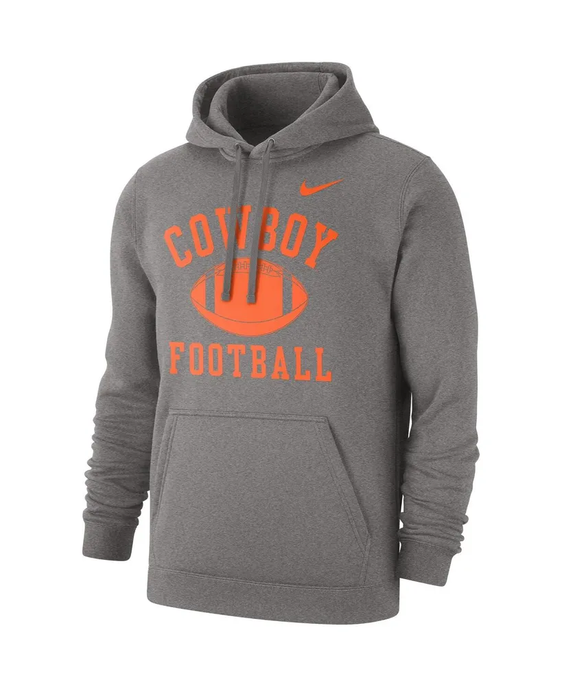 Men's Nike Heathered Gray Oklahoma State Cowboys Football Club Pullover Hoodie