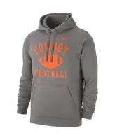 Men's Nike Heathered Gray Oklahoma State Cowboys Football Club Pullover Hoodie