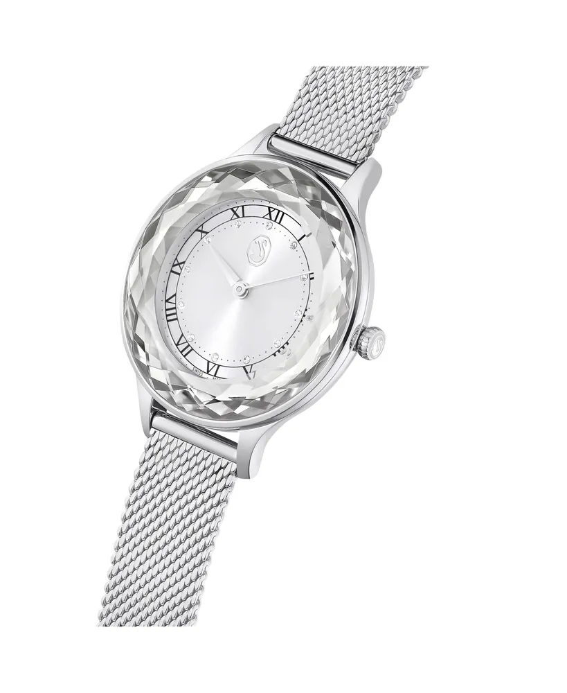 Swarovski Women's Analog Swiss Made Octea Nova Silver-Tone Stainless Steel Bracelet Watch, 33mm