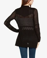 Belldini Women's Pointelle Long Sleeves Open Cardigan Sweater
