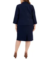 Le Suit Women's Tweed Button-Up Pencil Skirt Suit. Regular and Petite Sizes  - Macy's