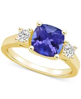 Tanzanite (2-1/3 ct. t.w.) & Diamond (1/3 Cushion Ring 14k Gold