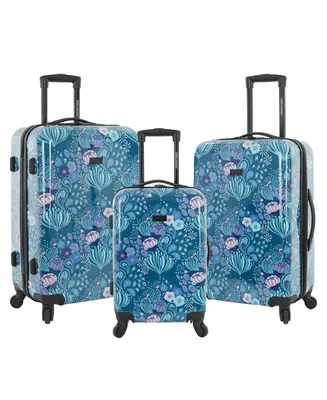 Bella Caronia 3 Piece Rolling Hardside Luggage Set with 4 Wheel Spinners