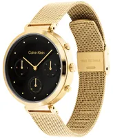 Calvin Klein Women's Gold-Tone Stainless Steel Mesh Bracelet Watch 36.5mm