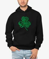 La Pop Art Men's St. Patrick's Day Shamrock Word Hooded Sweatshirt