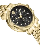 Versace Men's Swiss Chronograph V-Chrono Gold Ion Plated Bracelet Watch 45mm