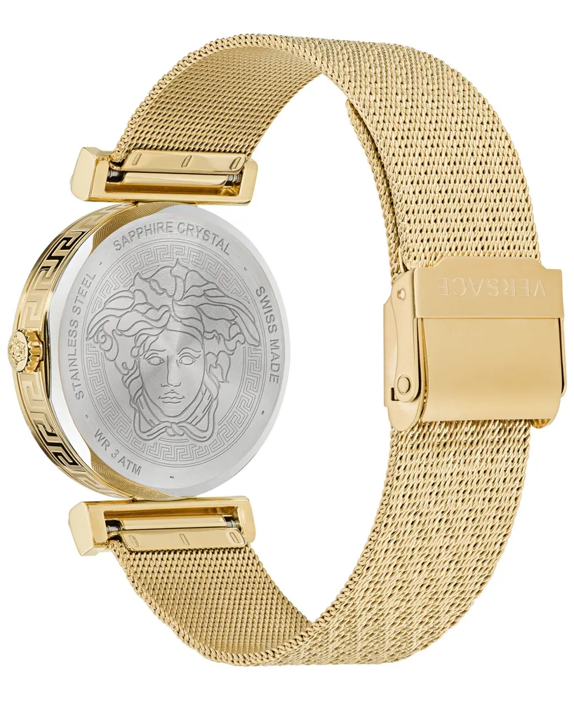 Versace Women's Swiss Regalia Gold Ion Plated Mesh Bracelet Watch 34mm