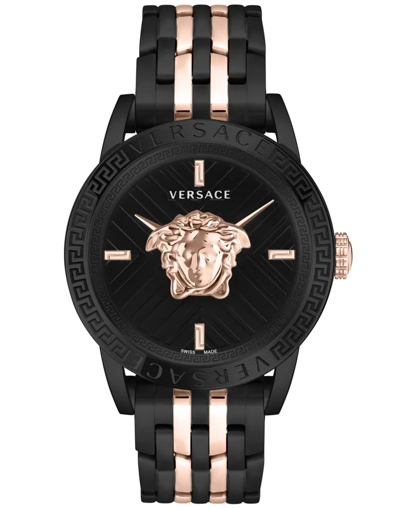 Versace Men's Swiss V-Code Two Tone Bracelet Watch 43mm