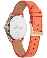 Citizen Eco-Drive Women's Disney Minnie Mouse Diamond Accent Pink Leather Strap Watch 36mm