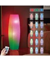 Alumni Color Changing Rgb Chrome & Paper Floor Lamp with Remote Control