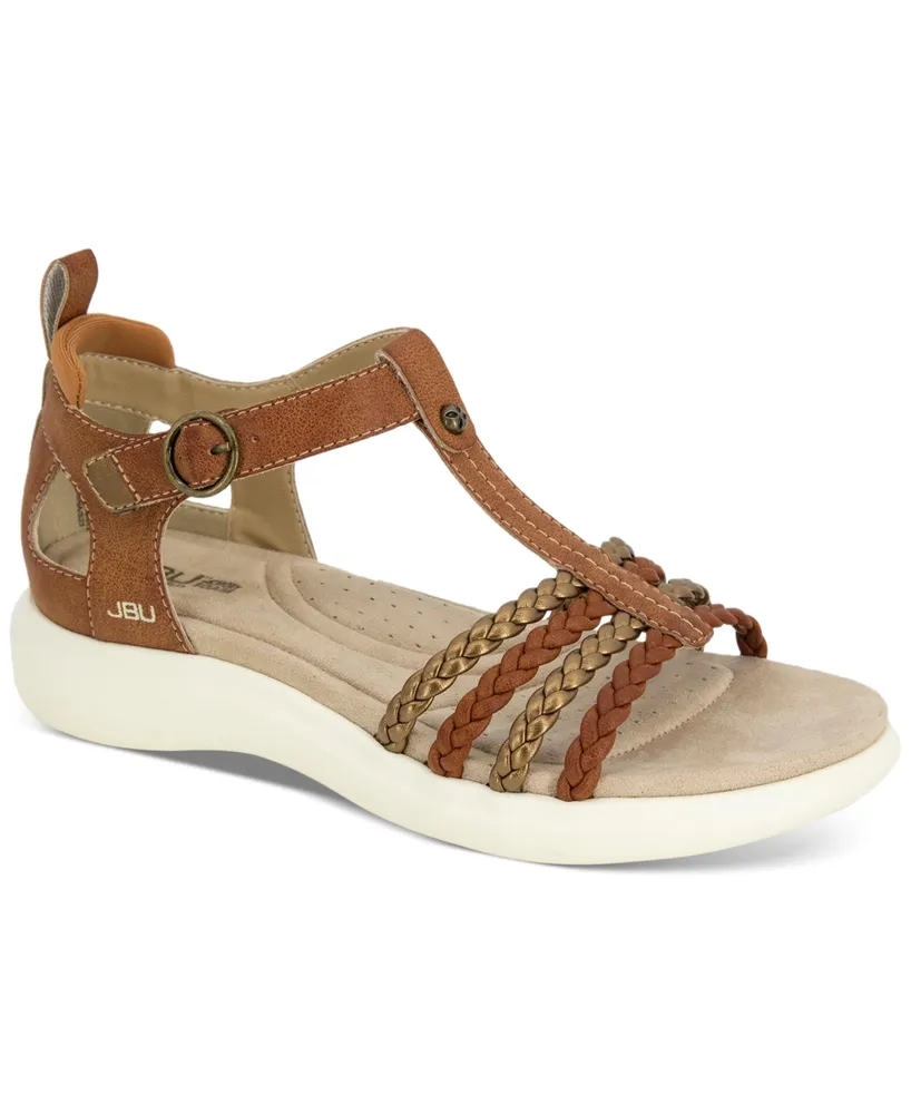 Jbu Women's Prague T-Strap Sport Sandals