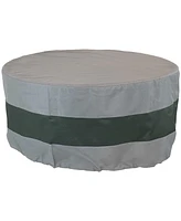 Sunnydaze Decor 2-Tone Round Outdoor Fire Pit Cover - Heavy-Duty 300D Polyester with Drawstring - Gray/Green - 60-Inch x 24-Inch