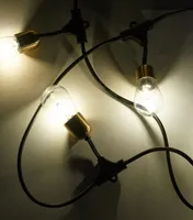 Brightech Glow 27ft Solar Powered Led Outdoor String Lights with Brass Hardware